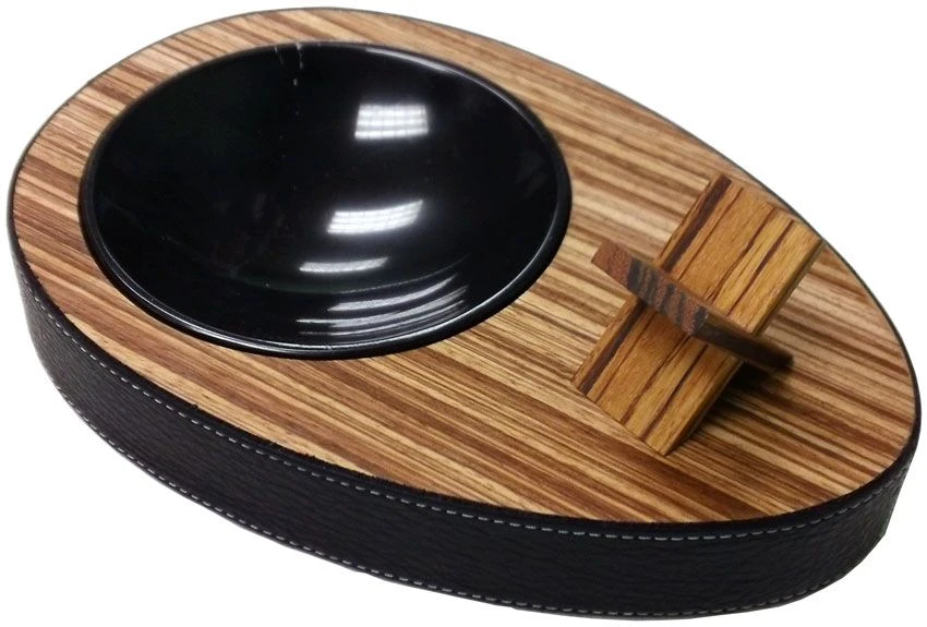 Brizard And Co. Deck Zebrawood Single Ashtray - Made In USA 3 Brizard And Co. Deck Zebrawood Single Ashtray - Made In USA