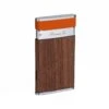 Brizard & Co. Curly Walnut And Orange Leather Two Tone Sottile Single Torch Flame Lighter -cigar lighter store brizard co curly walnut and orange leather two tone sottile single torch flame lighter 42