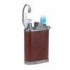Brizard & Co. Gatsby Antique Saddle Leather Triple Torch Flame Table Lighter -cigar lighter store brizard co gatsby antique saddle leather table lighter 30