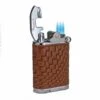 Brizard & Co. Gatsby Bali Leather Triple Torch Flame Table Lighter -cigar lighter store brizard co gatsby basket weave brown leather table lighter 27