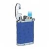 Brizard & Co. Gatsby Blue Ostrich Leather Triple Torch Flame Table Lighter -cigar lighter store brizard co gatsby blue ostrich leather table lighter 30