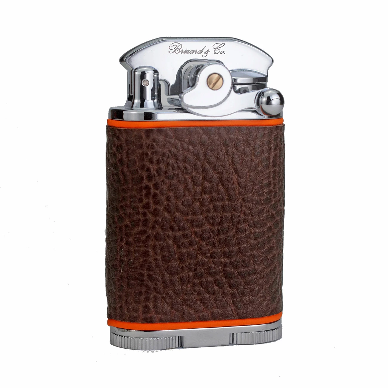 Brizard & Co. Gatsby Full Grain Brown And Orange Leather Triple Torch Flame Table Lighter 3 Brizard & Co. Gatsby Full Grain Brown And Orange Leather Triple Torch Flame Table Lighter