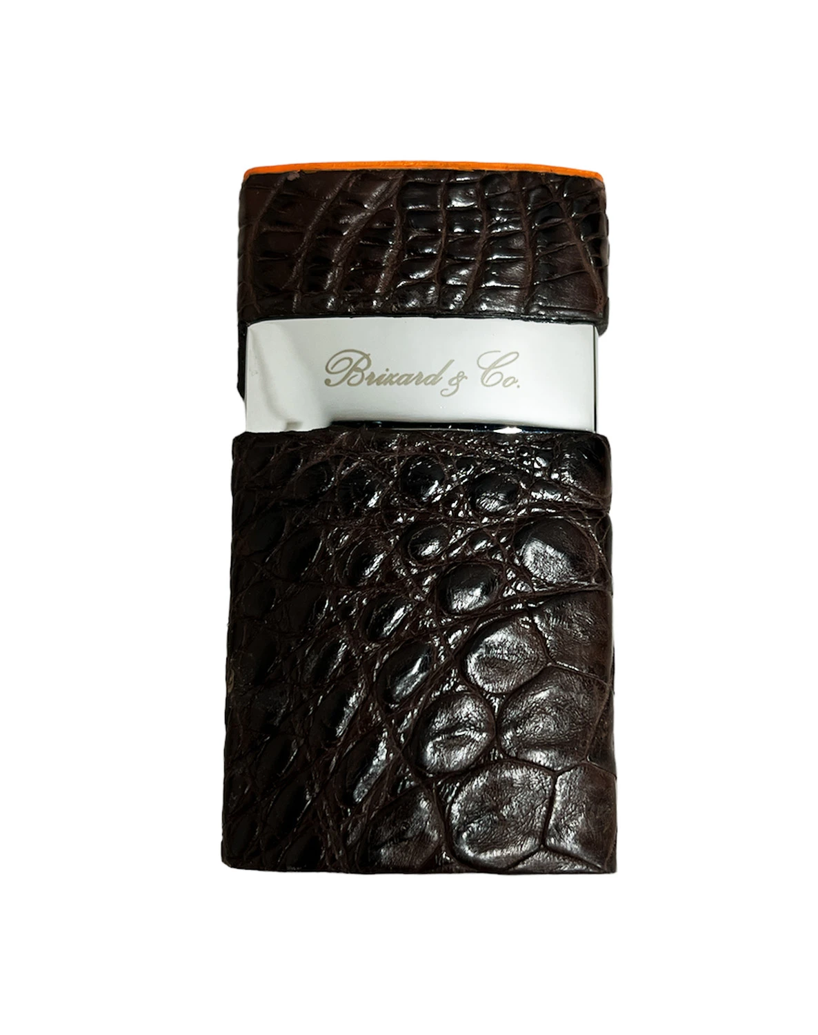 Brizard & Co Venezia Single Jet Flower Flame Lighter - Genuine Caiman Tobacco And Racing Orange 3 Brizard & Co Venezia Single Jet Flower Flame Lighter - Genuine Caiman Tobacco And Racing Orange