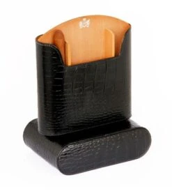 Brizard Travel Humidor Croco Pattern Black - Made In The USA