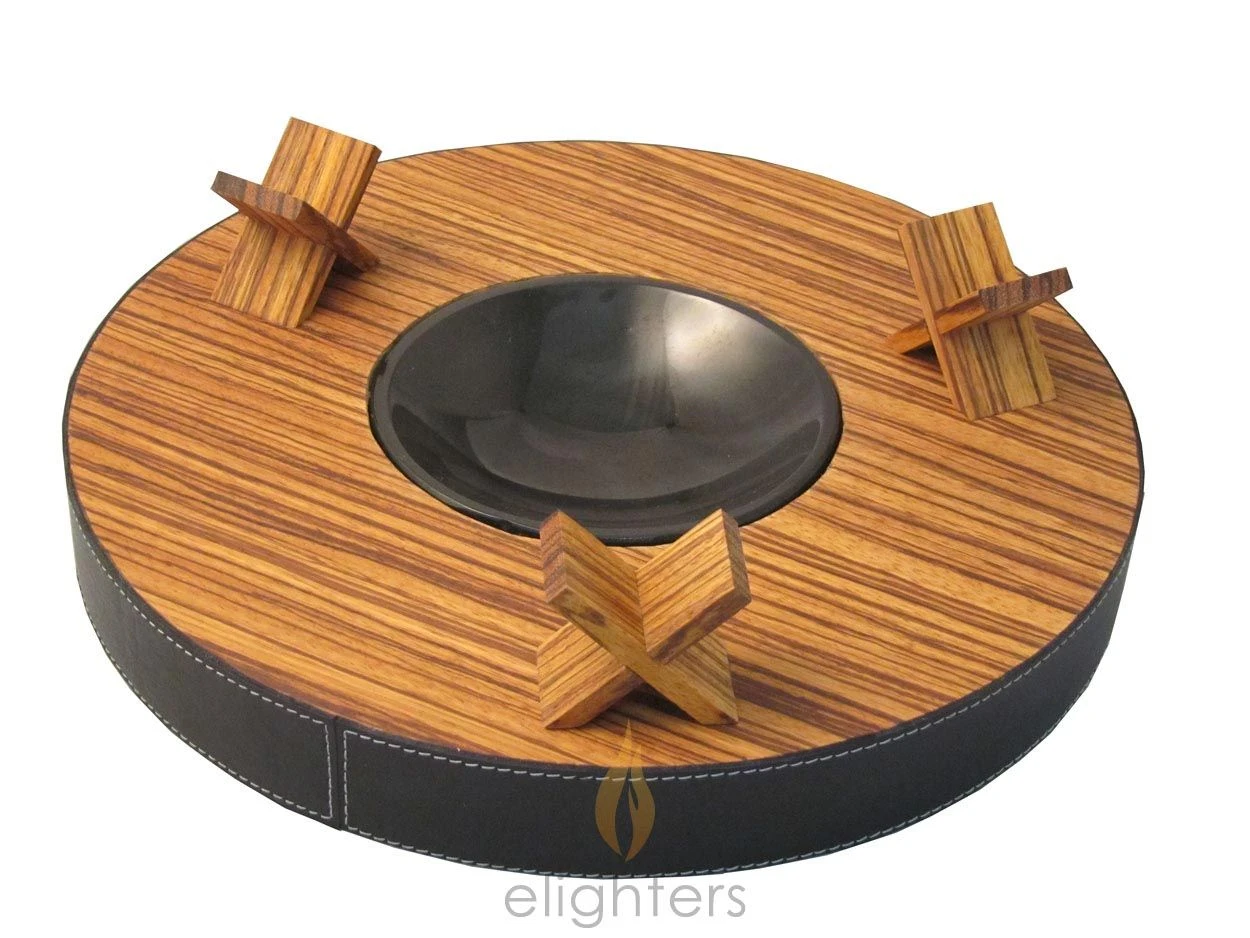Brizard Zebrawood Round Ashtray - Made In USA 3 Brizard Zebrawood Round Ashtray - Made In USA