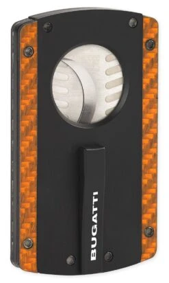Bugatti Carbon Fiber Cigar Cutter - Black & Orange