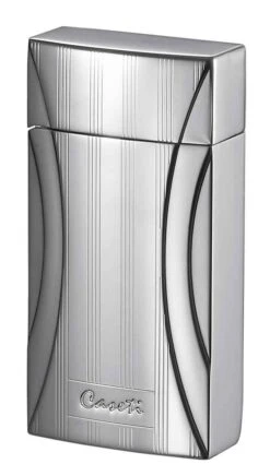 Caseti Naxos Single Jet Flame Cigar Lighter - Chrome Lines I -cigar lighter store caseti naxos single jet flame cigar lighter chrome lines i 102