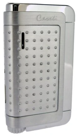 Caseti Southway Brushed And Polished Chrome Plated Single Jet Flame Lighter