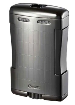 Caseti Sparta Triple Jet Flame Cigar Table Lighter - Satin Gunmetal