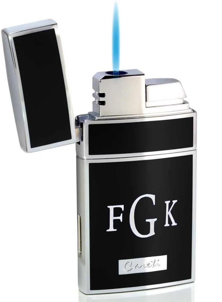 Caseti Troy Black Lacquer Single Torch Flame Cigar Lighter 3 Caseti Troy Black Lacquer Single Torch Flame Cigar Lighter