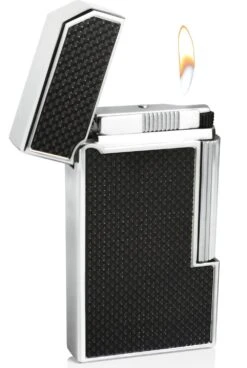 Caseti Windsor Traditional Flame Flint Lighter - Black Carbon Fiber 7 Caseti Windsor Traditional Flame Flint Lighter - Black Carbon Fiber -cigar lighter store caseti windsor traditional flame flint lighter black carbon fiber 94