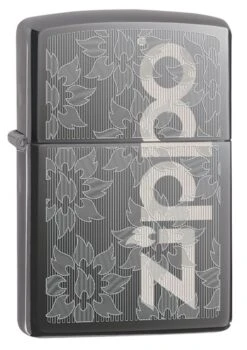 Flame Flower Black Ice Windproof Zippo Lighter