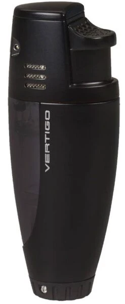 Vertigo Atlantis Double Torch Flame Cigar Lighter - Black Matte