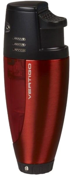 Vertigo Atlantis Double Torch Flame Cigar Lighter - Red