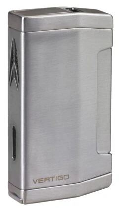 Lotus Vertigo Commissioner Dual Torch Flame Lighter - Brushed Chrome