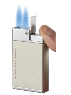 Porsche Design Baden Double Torch Flame Lighter - Titan -cigar lighter store porsche design baden double torch flame lighter titan 108