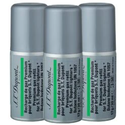 S.T. Dupont Green Butane Gas Refill - 3 Pack