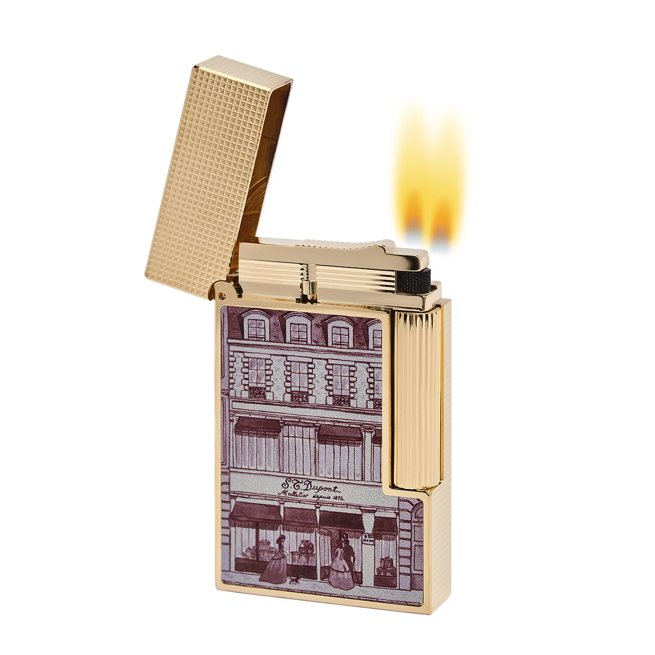 S.T. Dupont Ligne 2 Hotel Particulier Flint Lighter - Yellow Gold 4 S.T. Dupont Ligne 2 Hotel Particulier Flint Lighter - Yellow Gold - Image 2