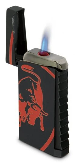 Tonino Lamborghini Tonino Lamborghin Il Toro Black Rubberized Finish Lighter - Red Bull -cigar lighter store tonino lamborghin il toro black rubberized finish lighter red bull 72