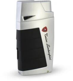 Tonino Lamborghini Duo Twin Jet Torch Flame Cigar Lighter - Chrome With Black