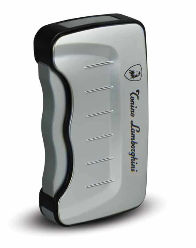 Tonino Lamborghini Eridanus Butane Refillable Cigar Lighter - Silver With Black Rim 3 Tonino Lamborghini Eridanus Butane Refillable Cigar Lighter - Silver With Black Rim