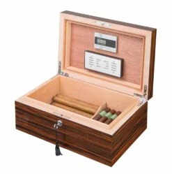 Visol Richardson Ebony Exotic Wood Humidor - Holds 100 Cigars