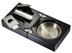 Visol Bremen Black Lacquer Folding Cigar Ashtray With Cutter And Punch -cigar lighter store visol bremen black lacquer folding cigar ashtray with cutter and punch 18
