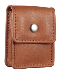 Brown Leather Belted Square Lighter Pouch