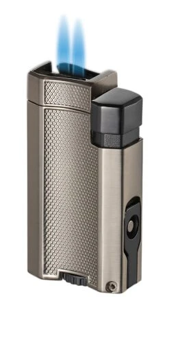 Visol Concave Double Flame Torch Lighter - Gunmetal -cigar lighter store visol concave double flame torch lighter gunmetal 77
