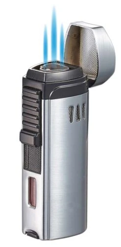 Visol Denali Triple Torch Cigar Lighter - Silver -cigar lighter store visol denali triple torch cigar lighter silver 77
