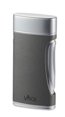 Visol DuoMatt Gray Double Flame Cigar Lighter -cigar lighter store visol duomatt gray double flame cigar lighter 43