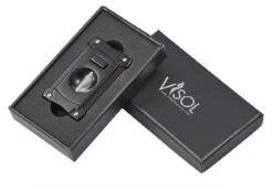 Visol Ferris Black V Cut Cigar Cutter -cigar lighter store visol ferris black v cut cigar cutter 14