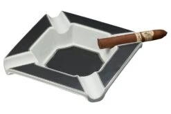 Visol Festus Large Cigar Ashtray - Matte Black And Silver -cigar lighter store visol festus large cigar ashtray matte black and silver 60