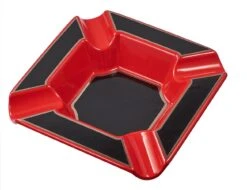 Visol Festus Large Cigar Ashtray - Matte Black And Red