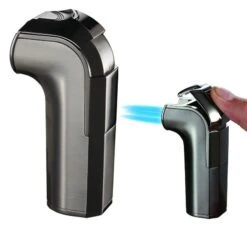Visol Handle Triple Jet Flame Satin Gunmetal Cigar Lighter -cigar lighter store visol handle triple jet flame satin gunmetal cigar lighter 149