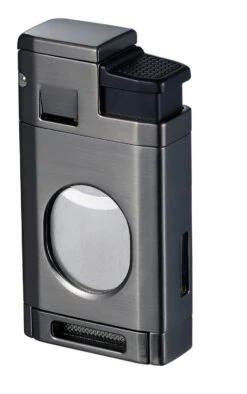 Visol LighCut Gunmetal Triple Torch Flame Lighter And Cigar Cutter -cigar lighter store visol light cut gunmetal triple torch flame lighter and cigar cutter 55