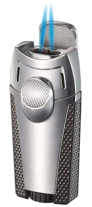 Visol Meru Dual Torch Cigar Lighter - Silver 4 Visol Meru Dual Torch Cigar Lighter - Silver - Image 2
