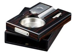Visol Drawer Single Cigar Iron Wood Finish Ashtray -cigar lighter store visol quot drawer quot single cigar iron wood finish ashtray 85