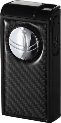 Visol Infinity Double Torch Carbon Fiber Black Cigar Lighter -cigar lighter store visol quot infinity quot double torch carbon fiber black cigar lighter 56