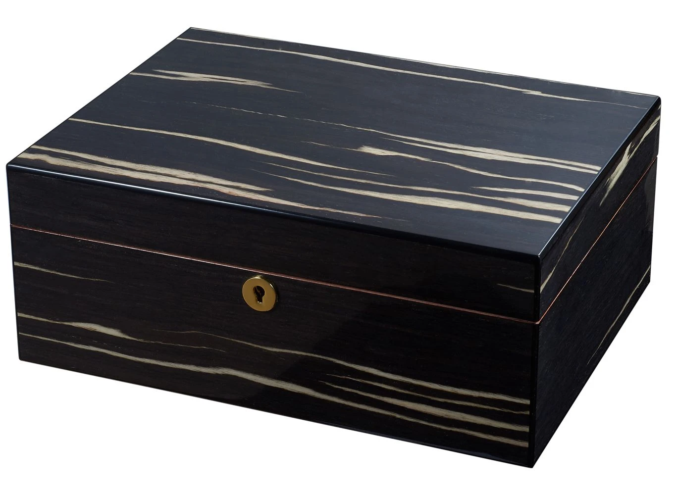 Visol Remo Polished Ashburl Wood Locking Humidor 3 Visol Remo Polished Ashburl Wood Locking Humidor