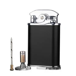 Visol Retro Triple Flame Cigar Lighter - Black & Chrome -cigar lighter store visol retro triple flame cigar lighter black chrome 72