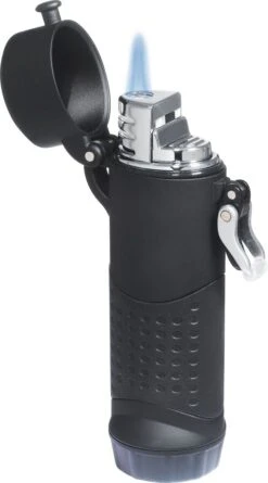 Visol Summit Rubberized Black Torch Flame Lighter For Outdoors