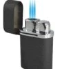 Visol Triflow Triple Flame Table Lighter - Black Crackle -cigar lighter store visol triflow triple flame table lighter black crackle 45