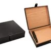 Visol Zino Black Leather Travel Humidor - Holds 16 Cigars -cigar lighter store visol zino black leather travel humidor holds 16 cigars 75