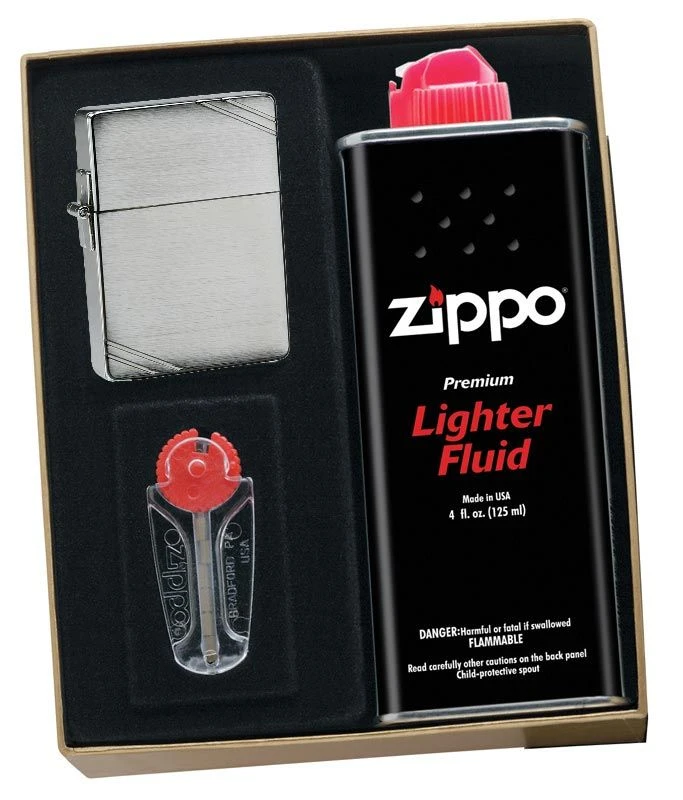 Zippo 1935Brushed Chrome Lighter Gift Kit - Ships By Ground Only 3 Zippo 1935Brushed Chrome Lighter Gift Kit - Ships By Ground Only