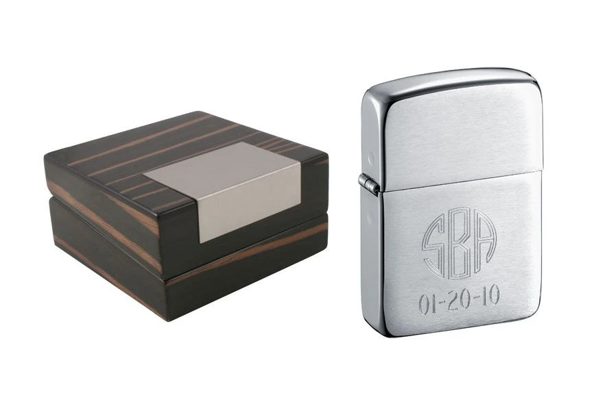 Zippo 1941Brushed Metal Lighter & Visol Kadar Wooden Case Gift Set 3 Zippo 1941Brushed Metal Lighter & Visol Kadar Wooden Case Gift Set