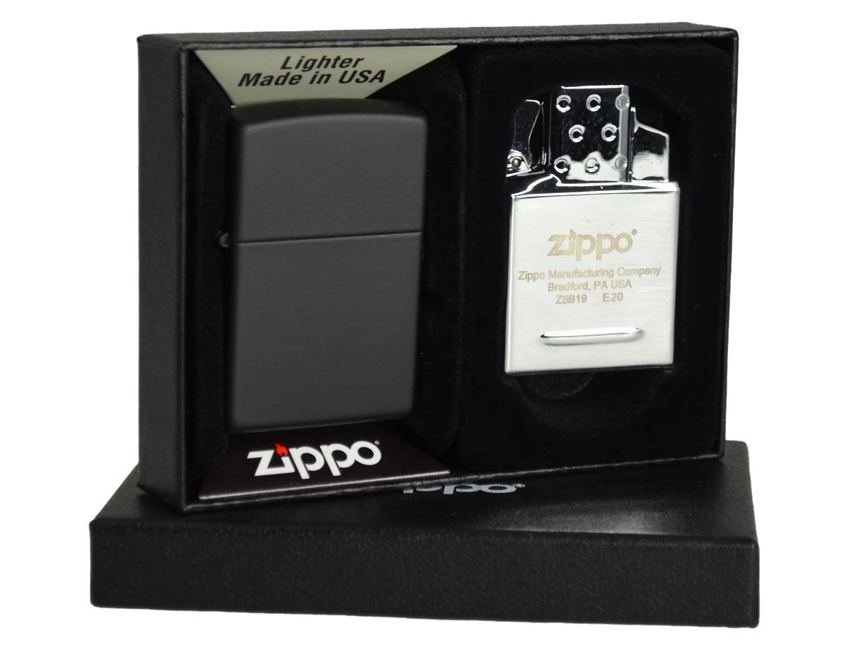 Zippo Black Matte Lighter With Double Torch Lighter Insert 6 Zippo Black Matte Lighter With Double Torch Lighter Insert - Image 4