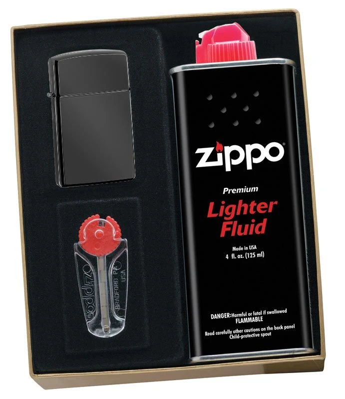 Zippo Ebony Slim Lighter Gift Kit - Ships By Ground Only 3 Zippo Ebony Slim Lighter Gift Kit - Ships By Ground Only
