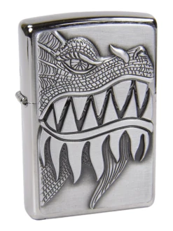 Zippo Fire Breathing Dragon Brushed Chrome Lighter -cigar lighter store zippo fire breathing dragon brushed chrome lighter 53