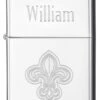 Zippo Fleur De Lis High Polish Chrome Windproof Lighter -cigar lighter store zippo fleur de lis high polish chrome windproof lighter 99